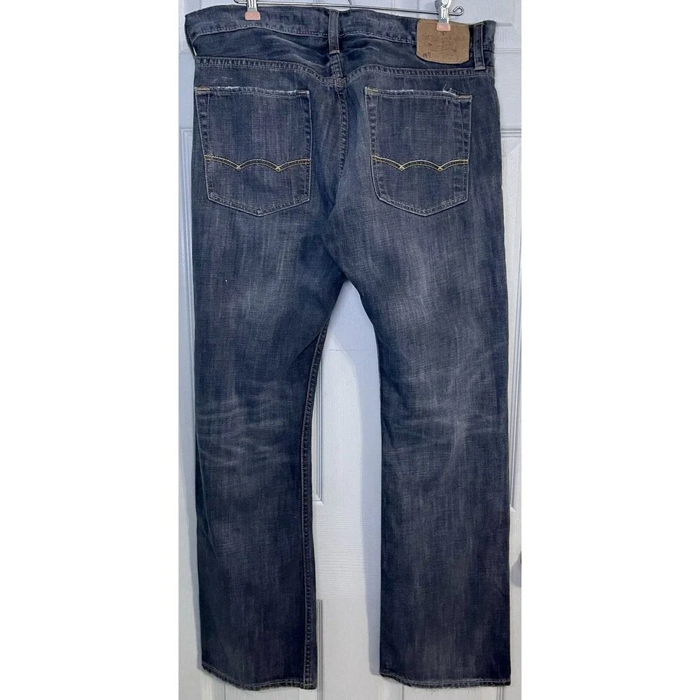 American Eagle Outfitters Size 34 X 32 Vintage Dark Grey Wash Denim Button Fly